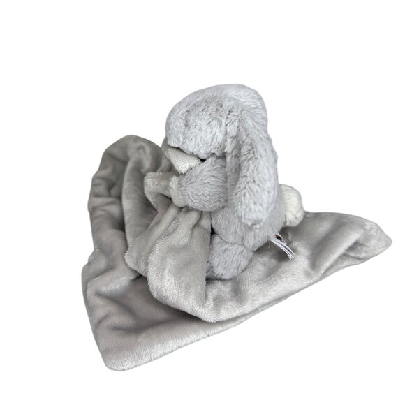 Jellycat Bashful Silver Gray Bunny Lovey Plush Security Blanket 13" Soft & Cuddl - Picture 4 of 4